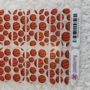 Jamberry nail wraps, Basketballs on clear, full sheet orange black